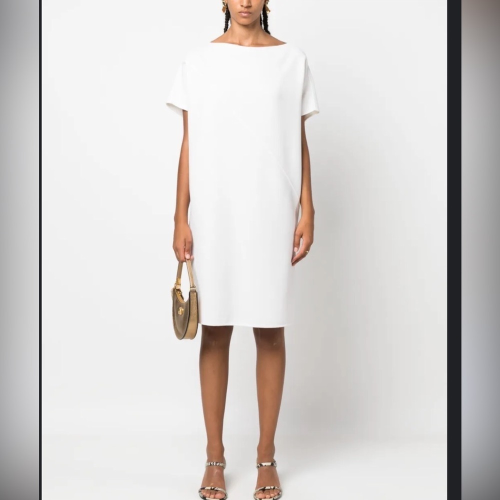 Oscar de la Renta White Shift Mini Dress